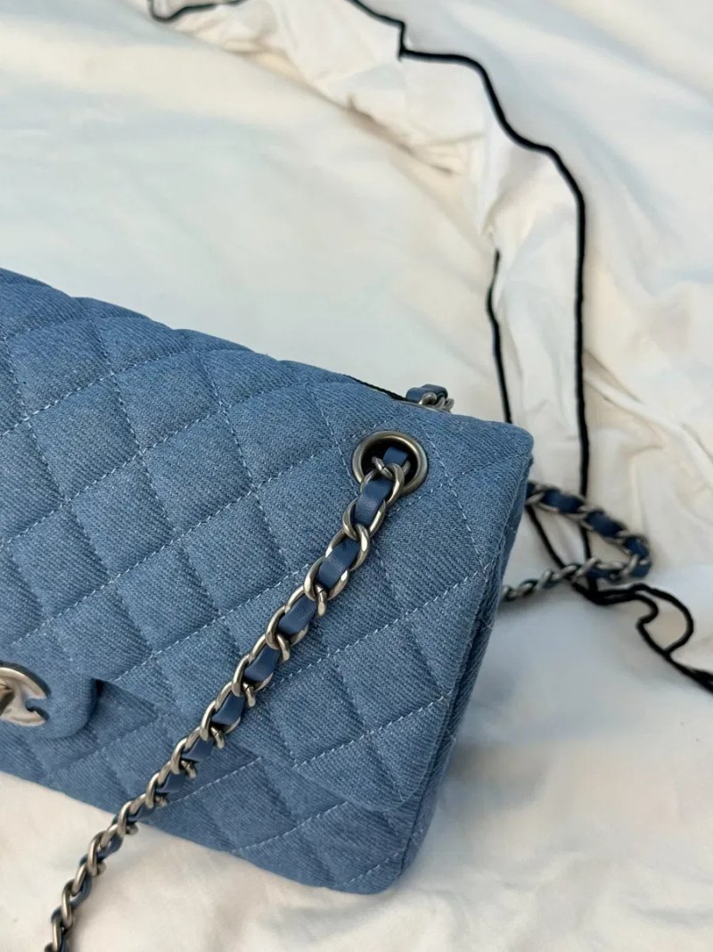 Сумка Chanel Classic Flap 25 Blue Denim Silver Hardware — фото 3