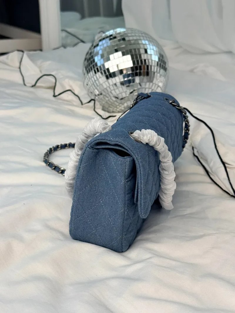 Сумка Chanel Classic Flap 25 Blue Denim Silver Hardware — фото 4
