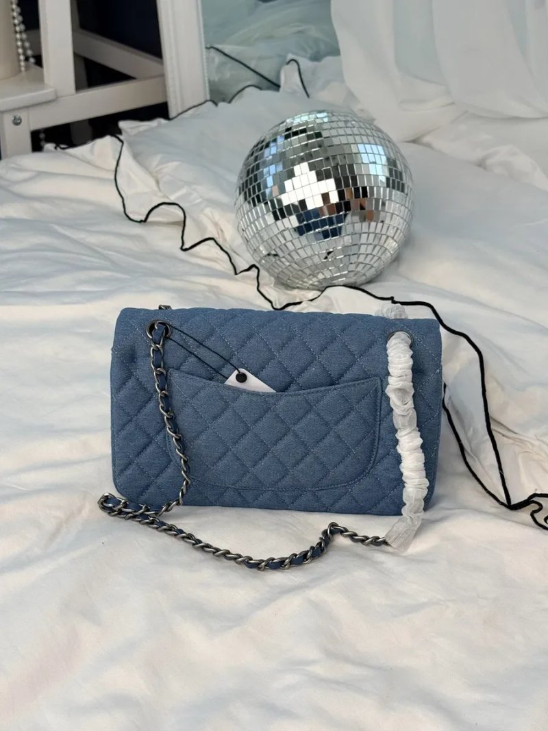 Сумка Chanel Classic Flap 25 Blue Denim Silver Hardware — фото 6