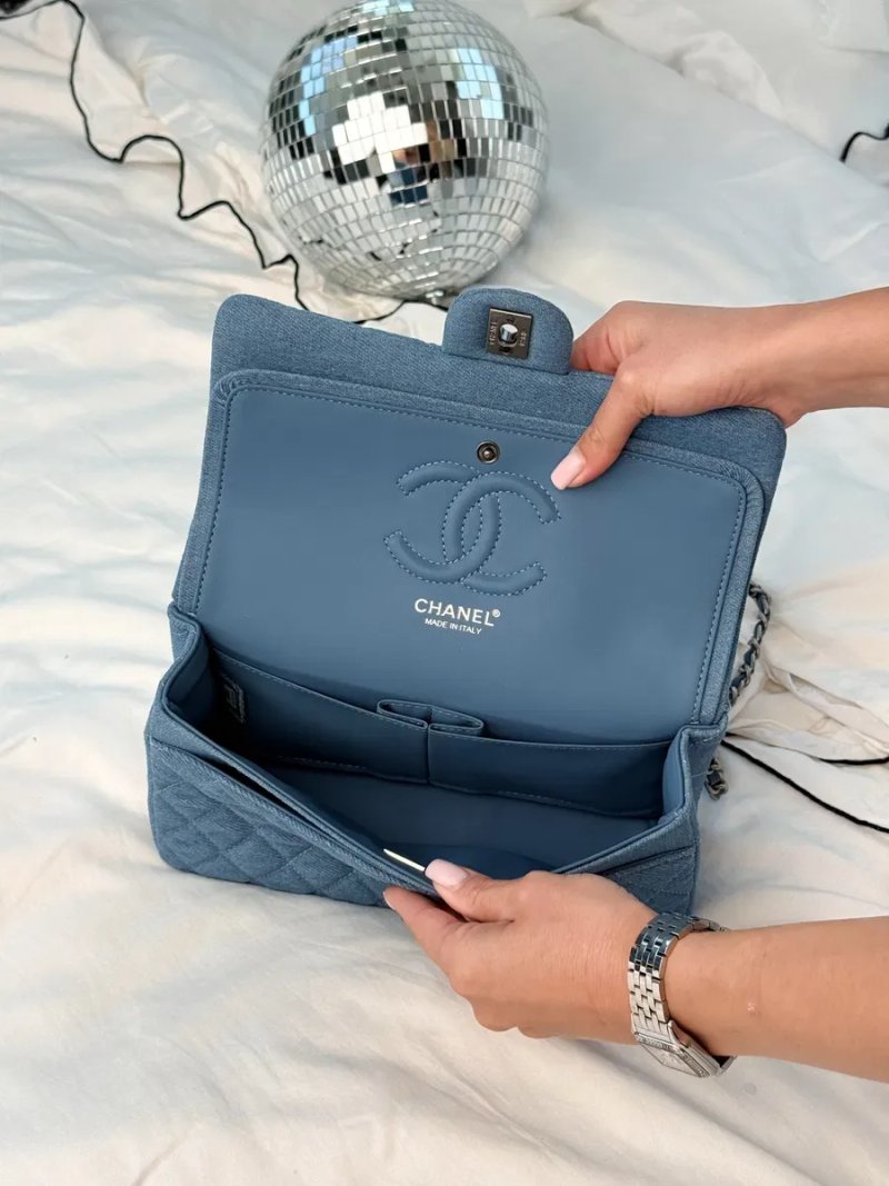 Сумка Chanel Classic Flap 25 Blue Denim Silver Hardware — фото 7