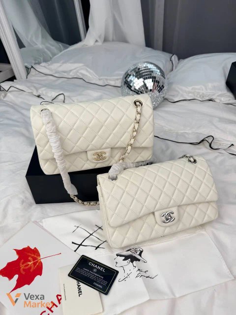 Сумка Chanel Classic Flap 25 Light Cream Silver Hardware