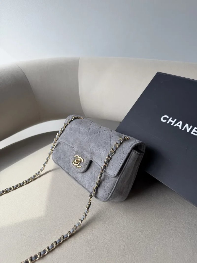 Сумка Chanel Mini Flap Bag замшева сіра — фото 3