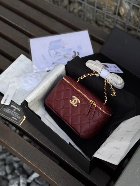 Сумка Chanel vanity бордова, косметичка