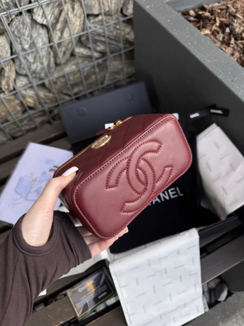 Сумка Chanel vanity бордова, косметичка — фото 3
