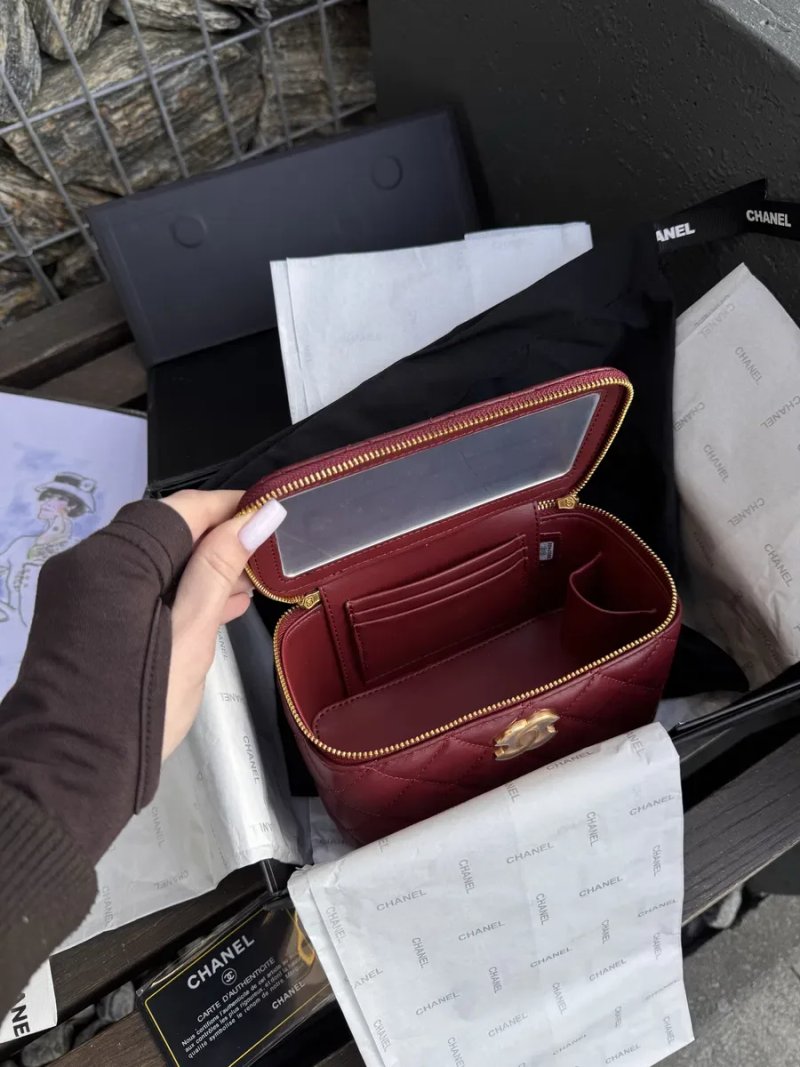 Сумка Chanel vanity бордова, косметичка — фото 4