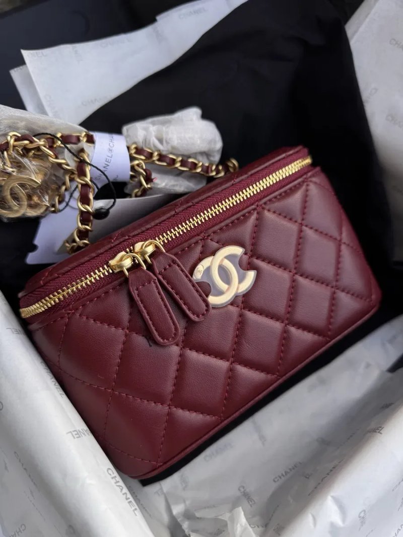 Сумка Chanel vanity бордова, косметичка — фото 5