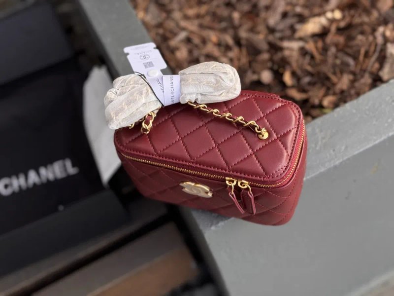 Сумка Chanel vanity бордова, косметичка — фото 6