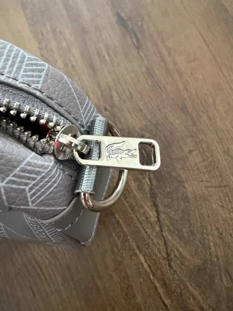 Сумка через плече Lacoste Monogram сіра, чоловіча сумка кросбоді Lacoste, стильна через плече — фото 4