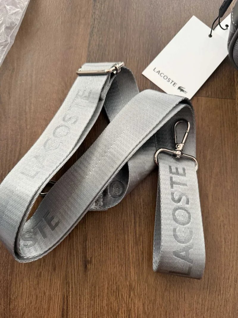 Сумка через плече Lacoste Monogram сіра, чоловіча сумка кросбоді Lacoste, стильна через плече — фото 5