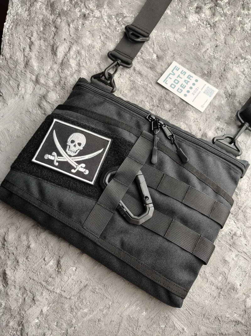 Сумка через плече з липучкою для патчів cordura кросбоді полем панелью шевронов velcro пласка  на плечо urban tactical городская тактическая унісекс — фото 5