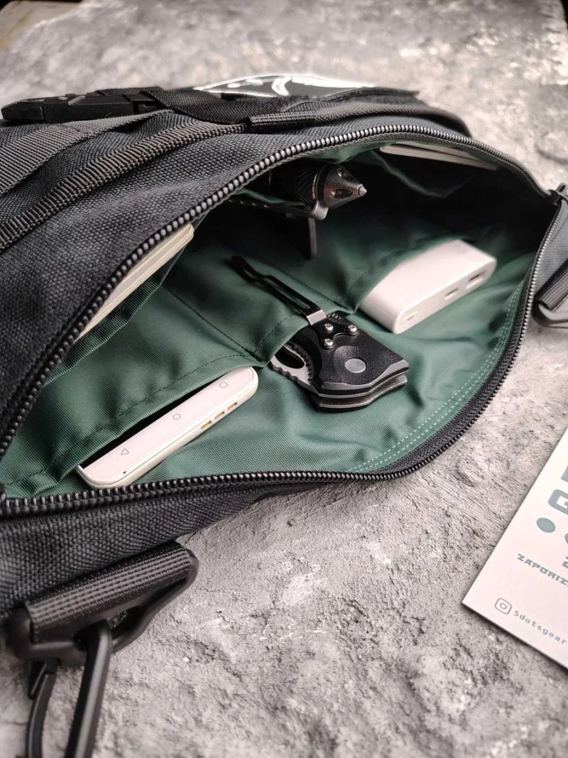 Сумка через плече з липучкою для патчів cordura кросбоді полем панелью шевронов velcro пласка  на плечо urban tactical городская тактическая унісекс — фото 6
