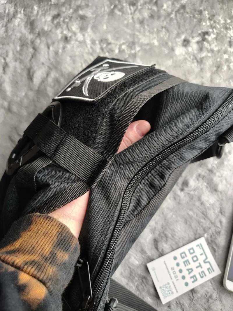 Сумка через плече з липучкою для патчів cordura кросбоді полем панелью шевронов velcro пласка  на плечо urban tactical городская тактическая унісекс — фото 8