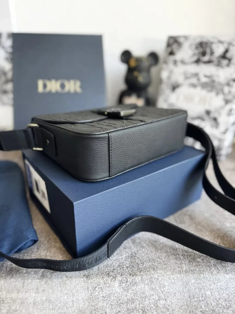 Сумка чоловіча чорна Christian Dior Saddle натуральна шкіра диор — фото 7