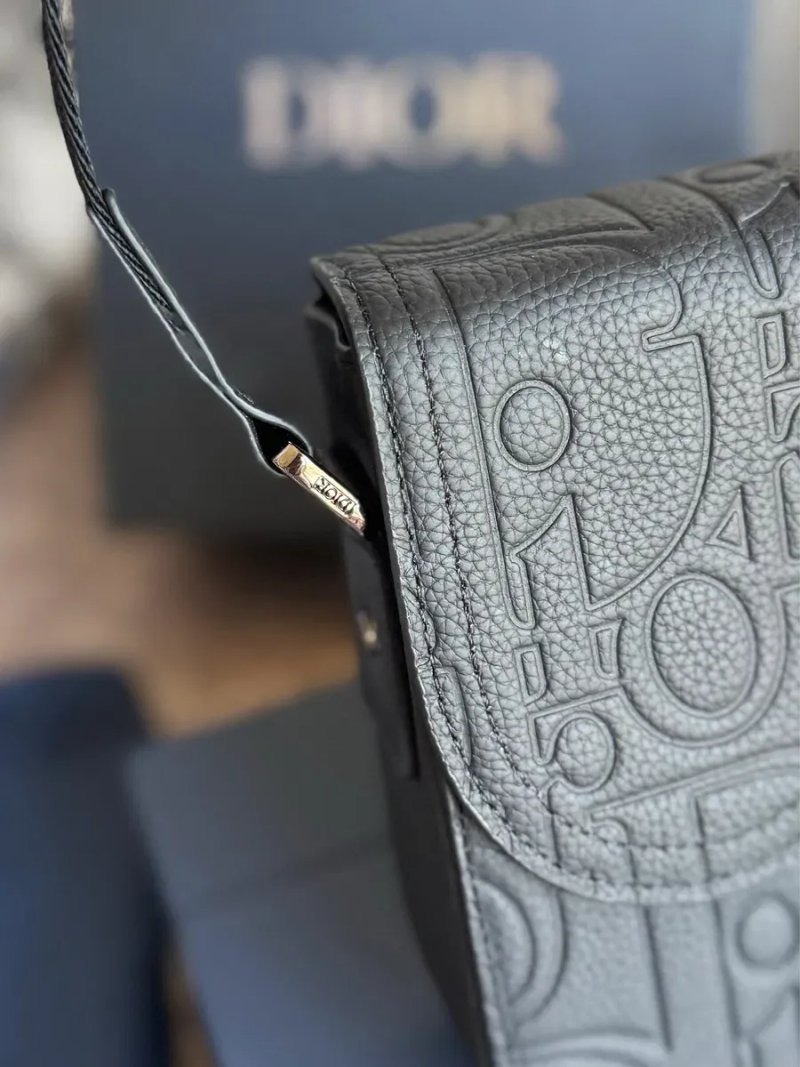 Сумка чоловіча чорна Christian Dior Saddle натуральна шкіра диор — фото 8