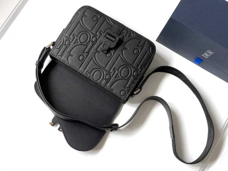 Сумка чоловіча чорна Christian Dior Saddle натуральна шкіра диор Месенджер Сумка через плече Мужская сумка Диор — фото 8