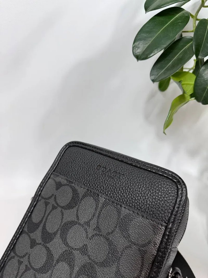 Сумка Coach чоловіча через плече | Барсетка месенджер Coach чорна | Сумка через плече Коач чорна чоловіча / Барсетка Коач — фото 3