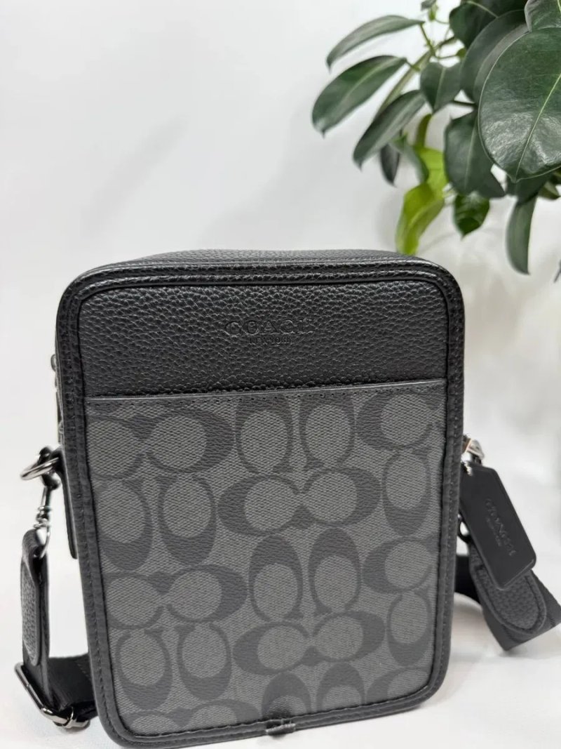 Сумка Coach чоловіча через плече | Барсетка месенджер Coach чорна | Сумка через плече Коач чорна чоловіча / Барсетка Коач — фото 4