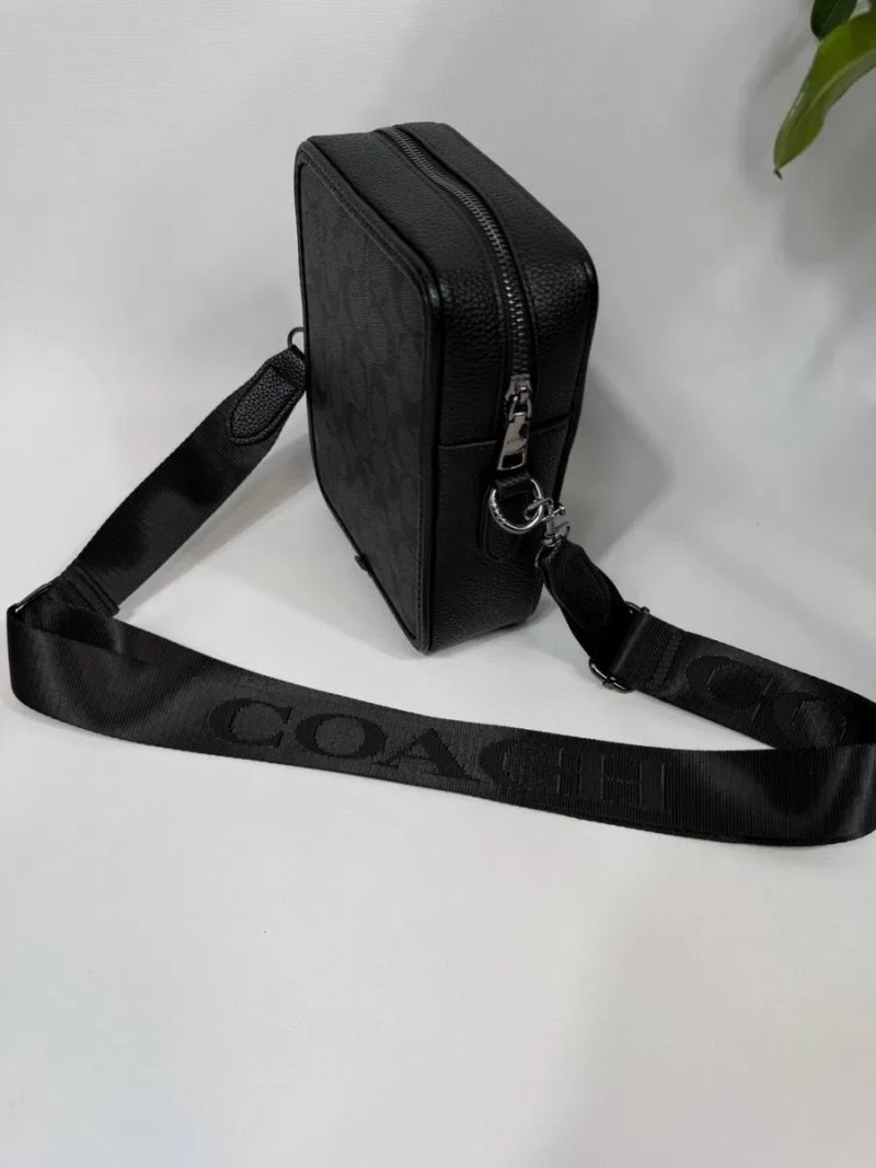 Сумка Coach чоловіча через плече | Барсетка месенджер Coach чорна | Сумка через плече Коач чорна чоловіча / Барсетка Коач — фото 5