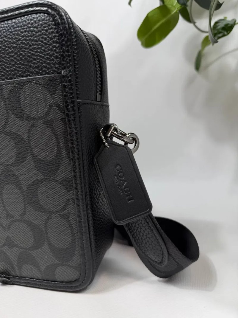 Сумка Coach чоловіча через плече | Барсетка месенджер Coach чорна | Сумка через плече Коач чорна чоловіча / Барсетка Коач — фото 6