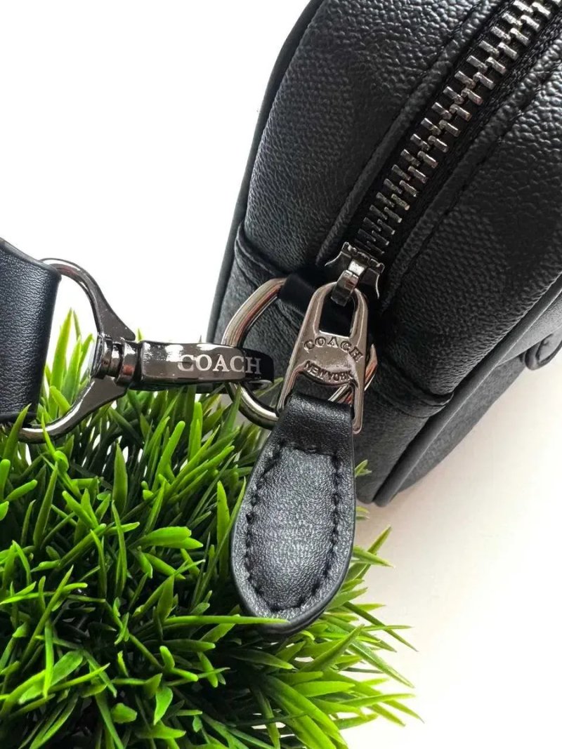 Сумка Coach чоловіча через плече, чорна, сіра, Коач месенджер, Коуч шкіряна черная, серая, мужская — фото 5
