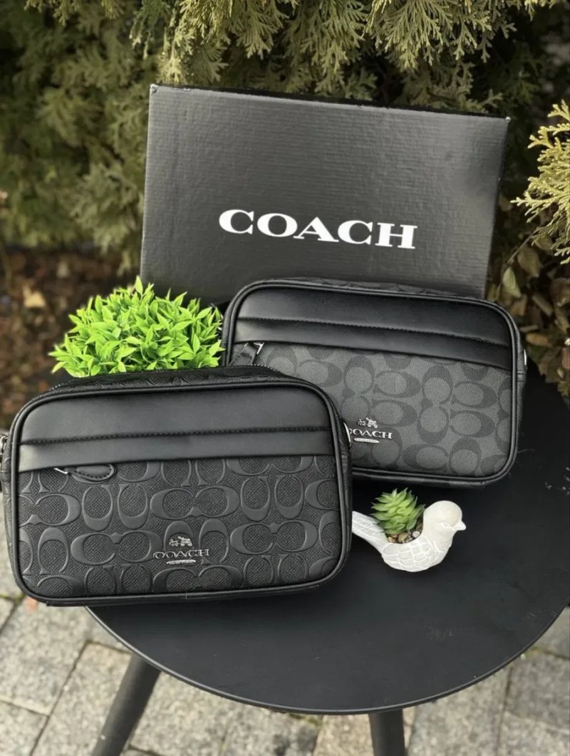 Сумка Coach мужская черная сумка коач черная коуч шкіряна чорна сіра | месенджер чорний Коач чоловічий барсетка Coach кожаная сумка через плечо Коуч — фото 2