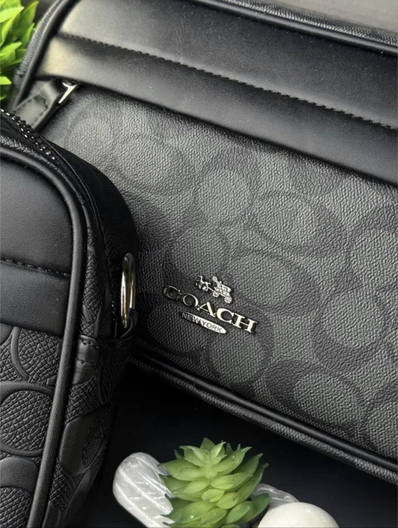 Сумка Coach мужская черная сумка коач черная коуч шкіряна чорна сіра | месенджер чорний Коач чоловічий барсетка Coach кожаная сумка через плечо Коуч — фото 5