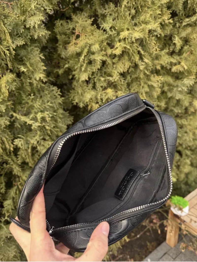 Сумка Coach мужская черная сумка коач черная коуч шкіряна чорна сіра | месенджер чорний Коач чоловічий барсетка Coach кожаная сумка через плечо Коуч — фото 6