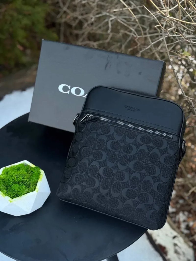 Сумка Coach New York через плечо черная мужская барсетка Коач Коуч — фото 2