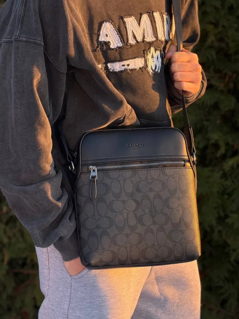 Сумка Coach New York через плечо черная мужская барсетка Коач Коуч — фото 7