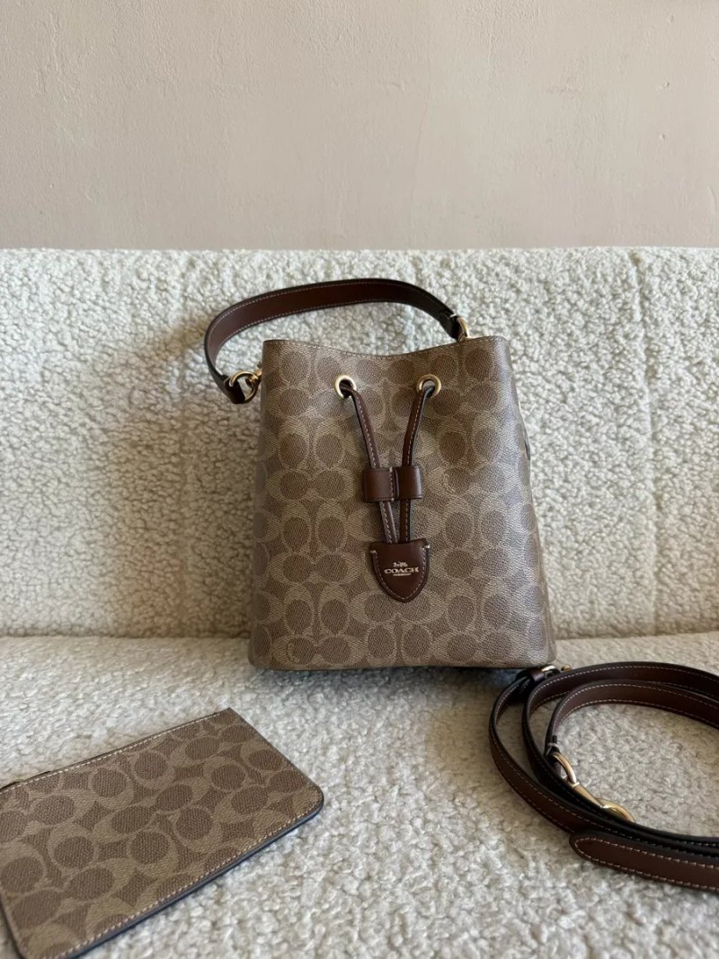 Сумка Coach Rowan Bucket Bag In Signature Canvas бежева — фото 2