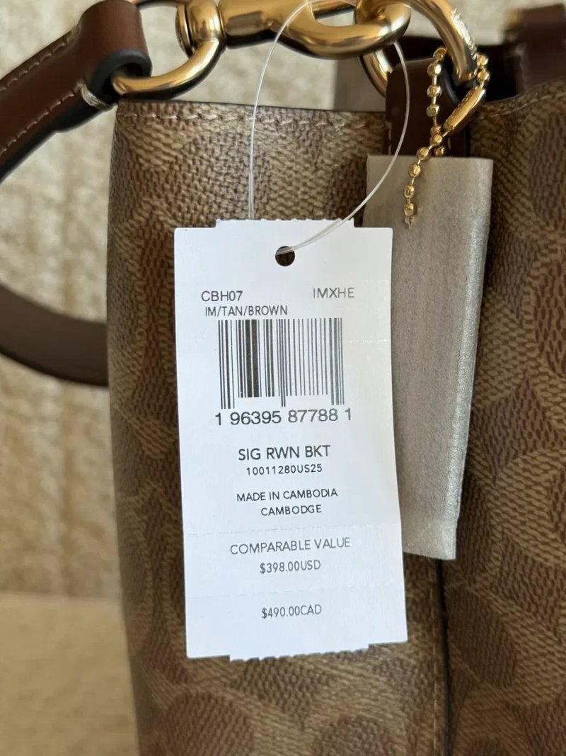 Сумка Coach Rowan Bucket Bag In Signature Canvas бежева — фото 4