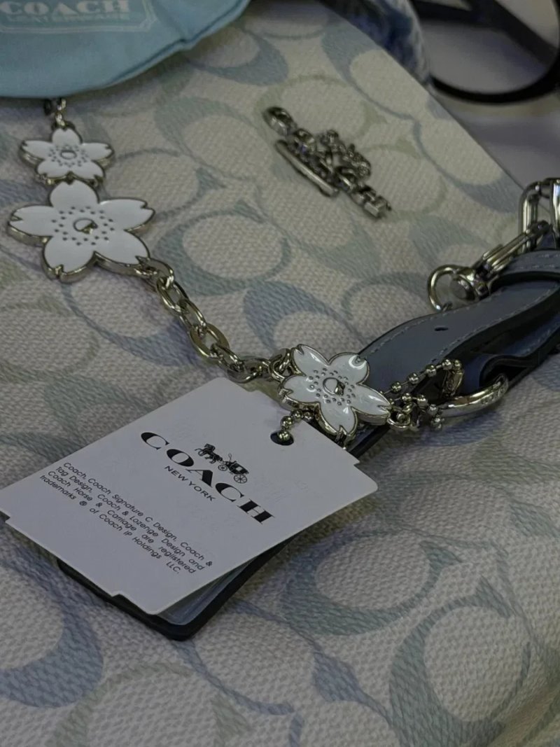 Сумка Coach / сумочка коач коуч блакитна біла — фото 3