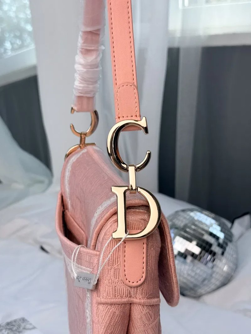 Сумка Dior Saddle Bag Toile de Jouy Pink — фото 3