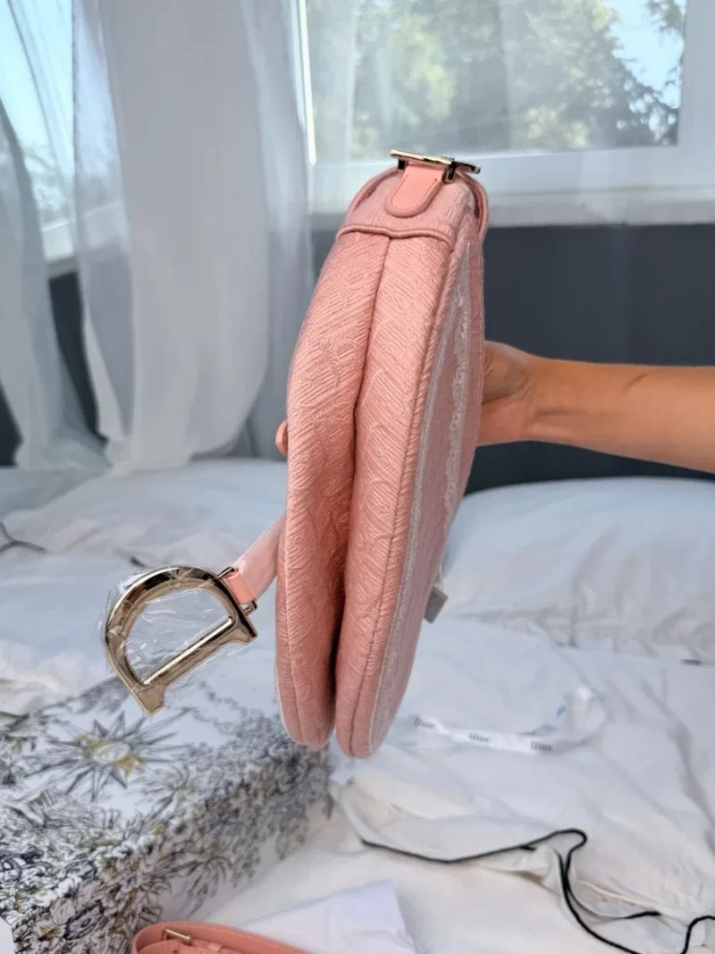 Сумка Dior Saddle Bag Toile de Jouy Pink — фото 5