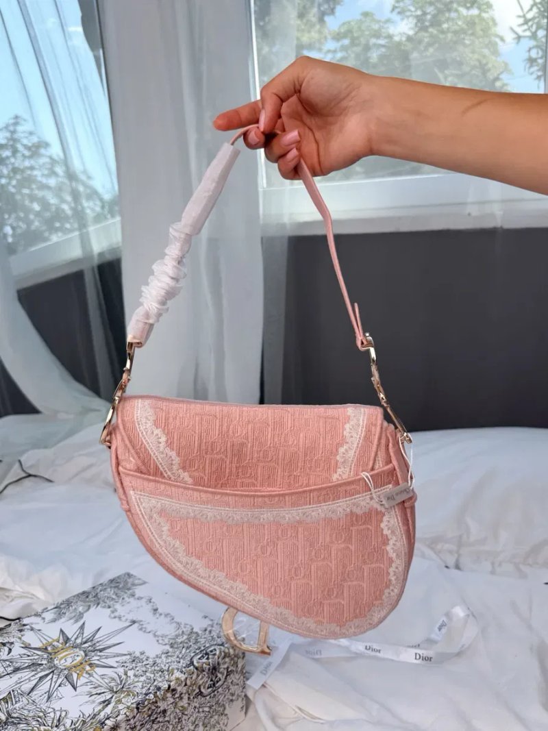 Сумка Dior Saddle Bag Toile de Jouy Pink — фото 6