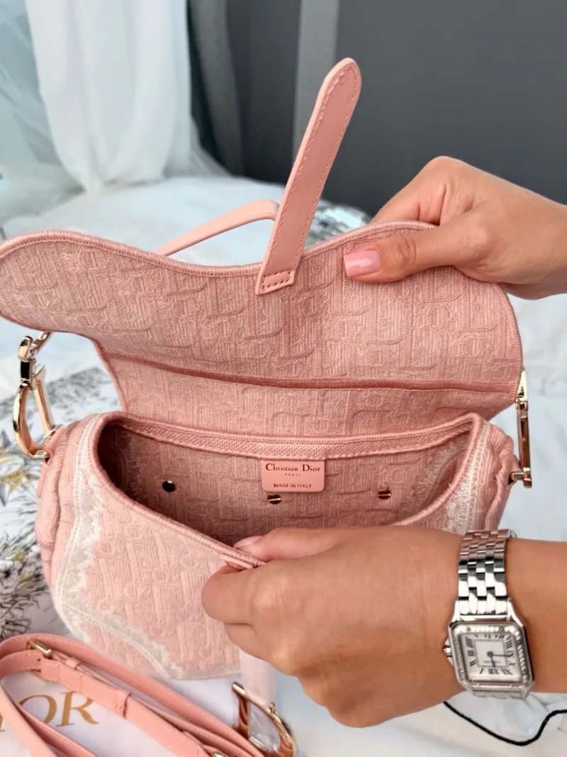 Сумка Dior Saddle Bag Toile de Jouy Pink — фото 8