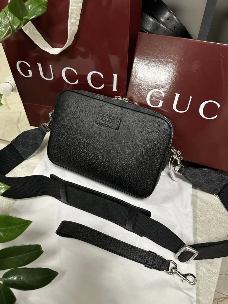 Сумка гучі гуччи gucci чоловіча мужская чорна шкіряна — фото 3