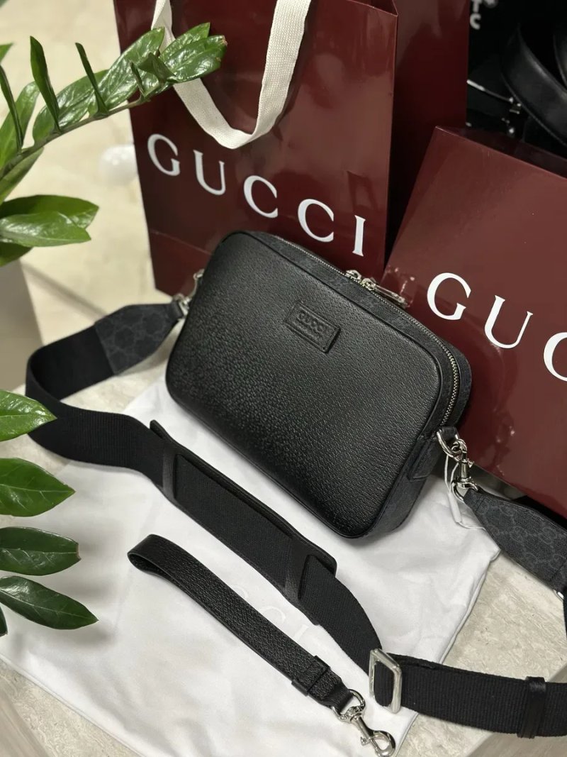 Сумка гучі гуччи gucci чоловіча мужская чорна шкіряна — фото 4