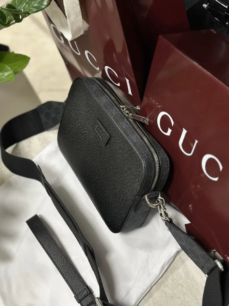 Сумка гучі гуччи gucci чоловіча мужская чорна шкіряна — фото 5