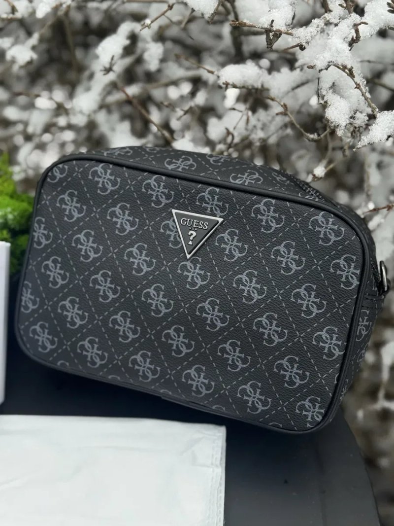 Сумка Guess Vezzola Smart через плече барсетка Гуес мужская Гесс чорна | Мессенджер шкіряний Гуес чоловічий сірий сумка Guess чорна кожанная — фото 2