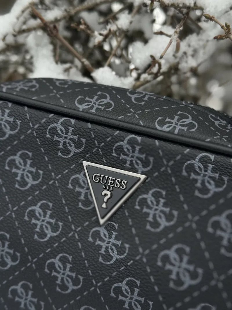 Сумка Guess Vezzola Smart через плече барсетка Гуес мужская Гесс чорна | Мессенджер шкіряний Гуес чоловічий сірий сумка Guess чорна кожанная — фото 3