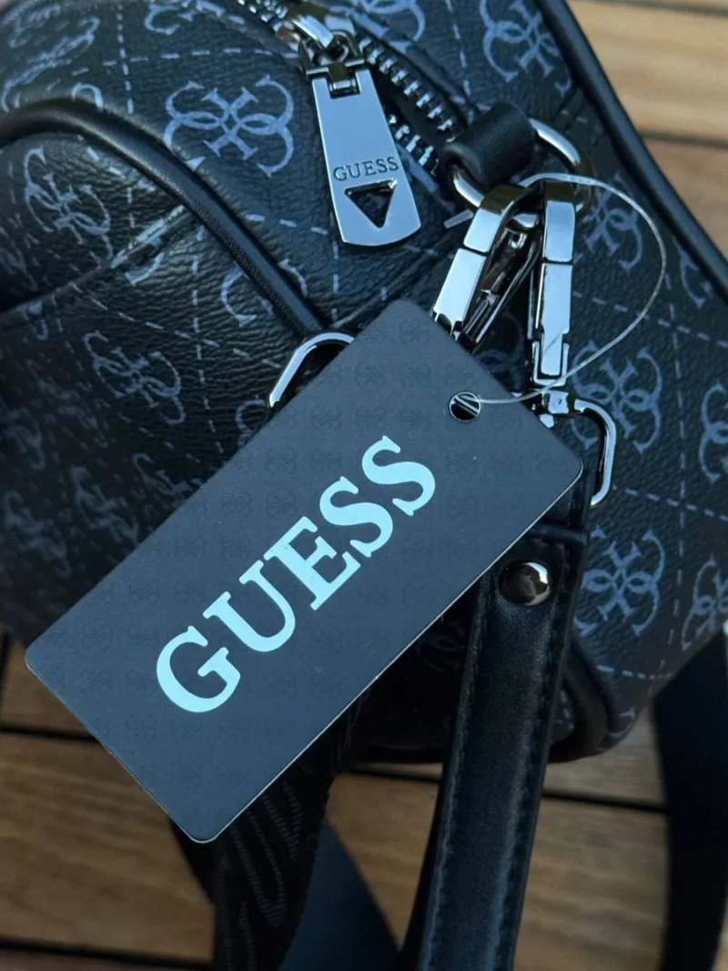 Сумка Guess Vezzola Smart через плече барсетка Гуес мужская Гесс чорна | Мессенджер шкіряний Гуес чоловічий сірий сумка Guess чорна кожанная — фото 6