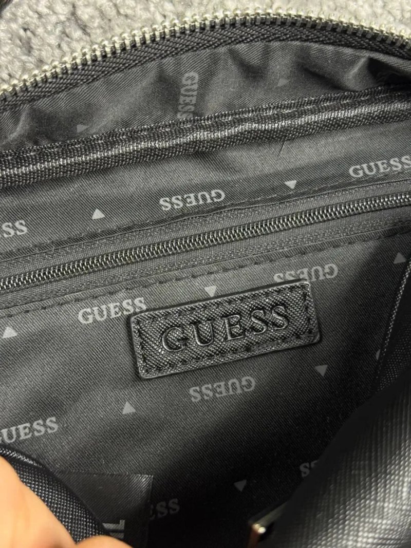 Сумка Guess Vezzola Smart чоловіча шкіряна барсетка Гесс Везола Смарт шкіряна барсетка коричнева | Сумка Гуес черная мужская кожаная барсетка Guess — фото 4