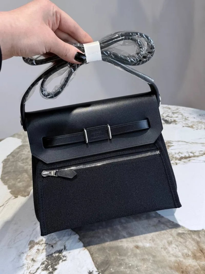 Сумка Hermes Herbag Mini чорна, графітова люкс — фото 3