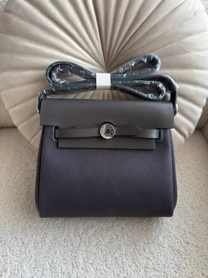 Сумка Hermes Herbag Mini чорна, графітова люкс — фото 6