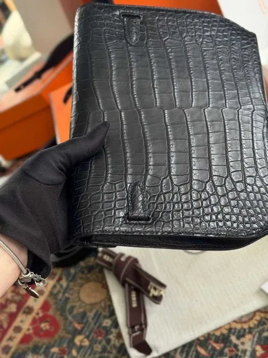 Сумка Hermes плечевая сумка Эрмес мессенджер натуральная кожа Ерме мужская сумка c950 — фото 7