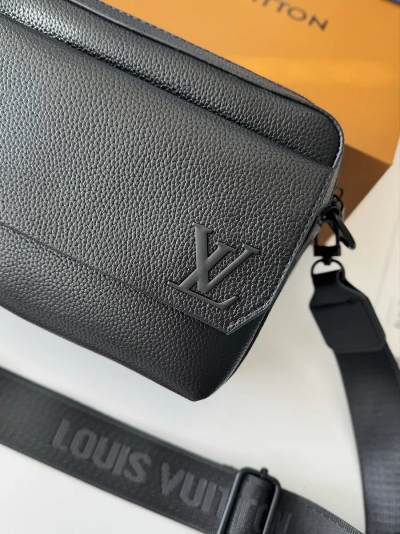 Сумка Louis Vuitton Fastline, чоловіча чорна шкіряна сумка, месенджер через плече, фастлайн луі вітон — фото 2
