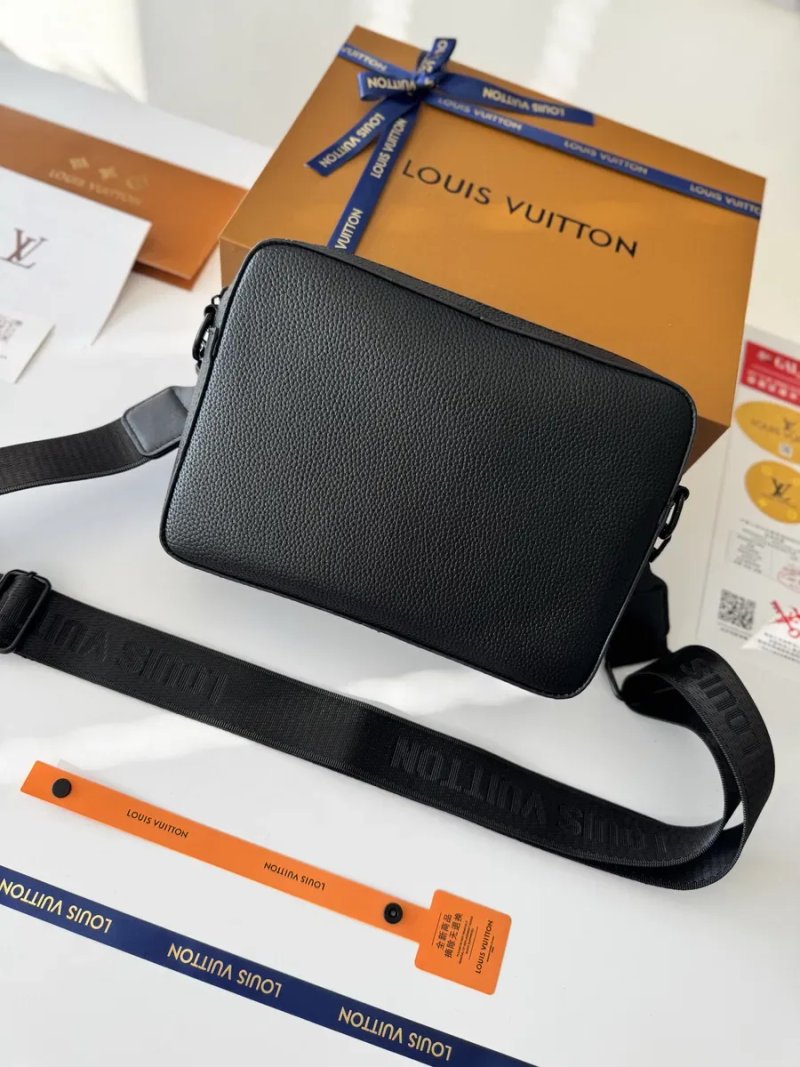 Сумка Louis Vuitton Fastline, чоловіча чорна шкіряна сумка, месенджер через плече, фастлайн луі вітон — фото 6