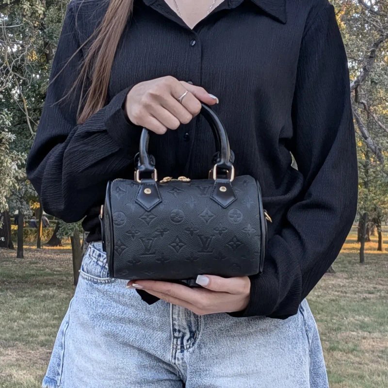 Сумка Louis Vuitton Nano Speedy (Чорна / Monogram Empreinte) / луі вітон — фото 2