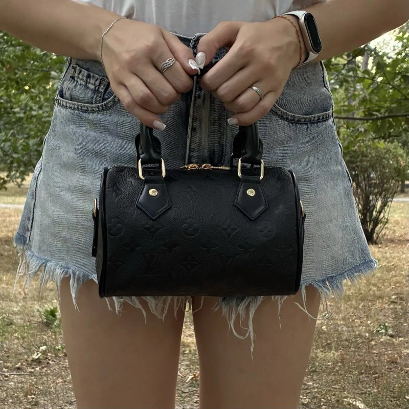 Сумка Louis Vuitton Nano Speedy (Чорна / Monogram Empreinte) / луі вітон — фото 5